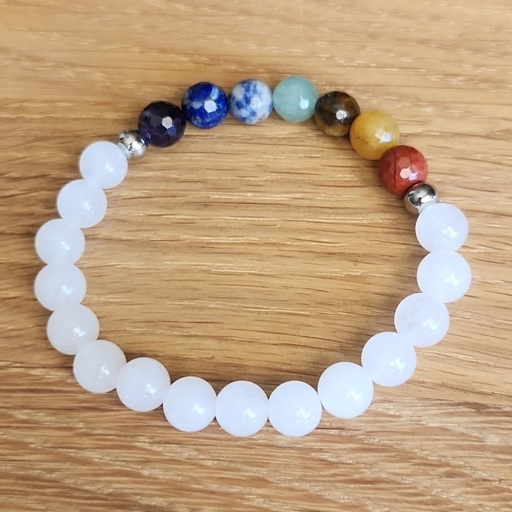 Chakra Stretch Bracelet, Hand Crafted - Picture 5 of 13